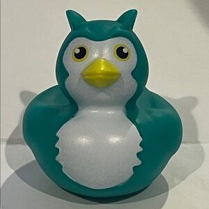 Teal and White Owl Duck